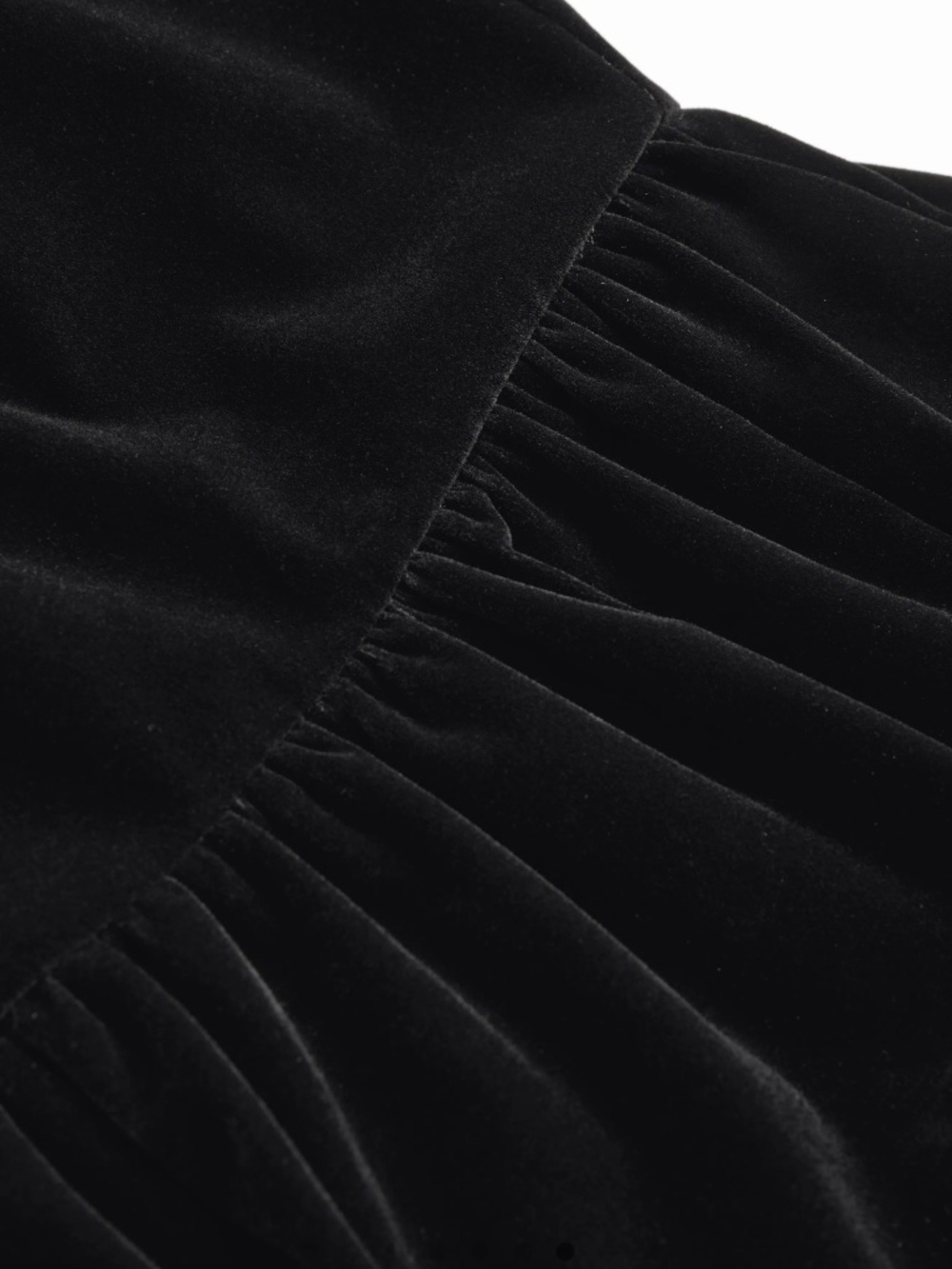 VELVET RHINESTONE RUFFLE MAXI DRESS - Picture 4 of 4
